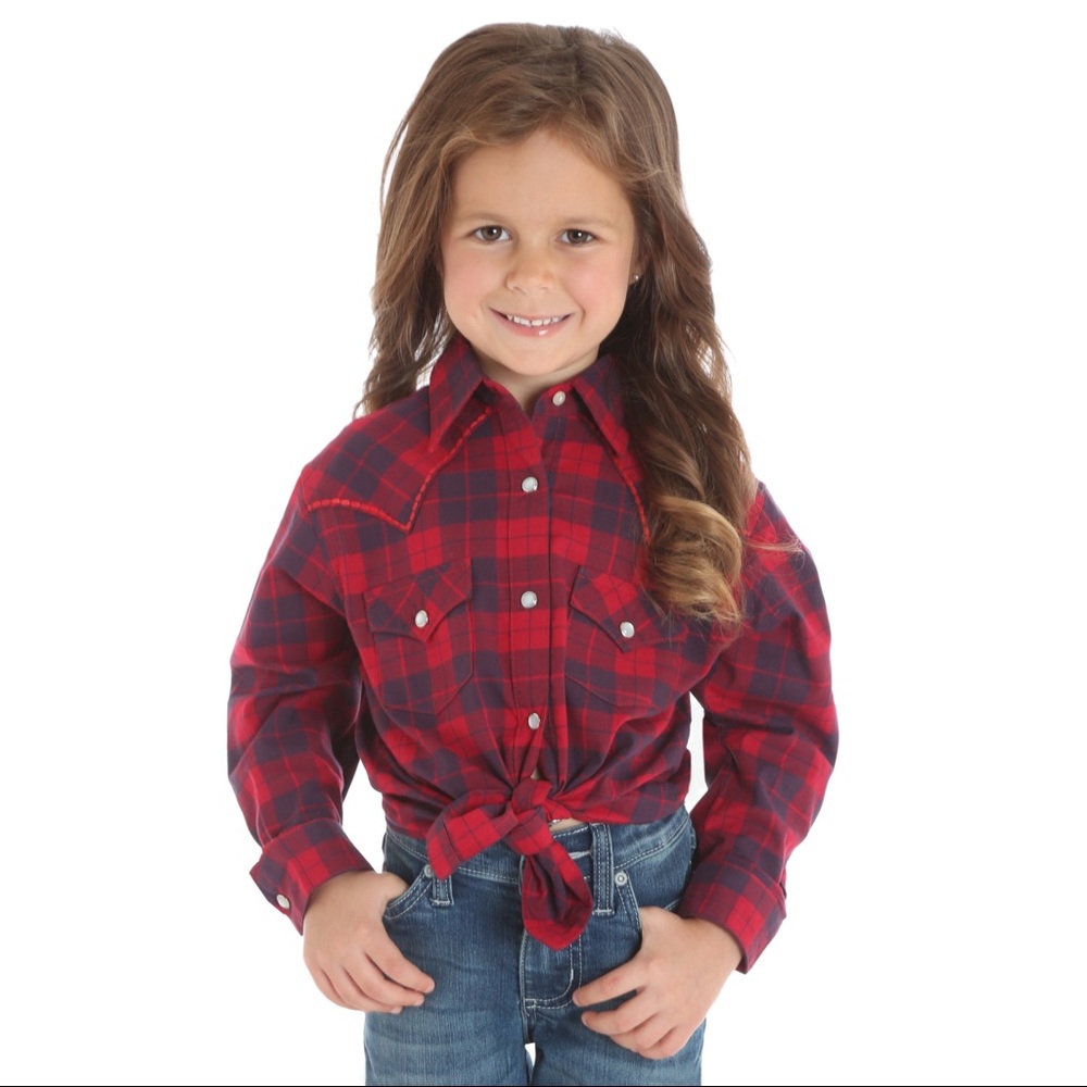 Girls Long Sleeve Snap Down Western Shirt